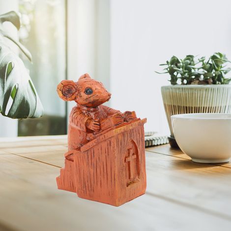 Statues de piliers célestes - Ornement artisanal en résine représentant une souris provenant d'une église religieuse céleste (1/5)