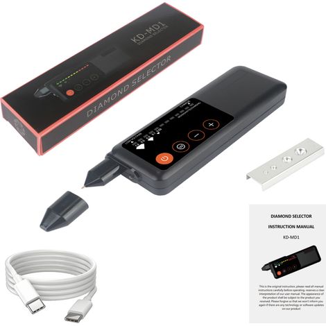 Stylo testeur de diamants rechargeable avec lumière UV, sélecteur de pierres précieuses électronique de haute précision pour les débutants et les experts. (1/5)