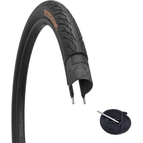 1 Copertone + 1 CAMERA D'ARIA 700 x 18 / 25C (25-622) Deestone ON OFF ROAD, Corsa, Gravel Bike D839 Nero  Pneumatico Stradale In Gomma Bici