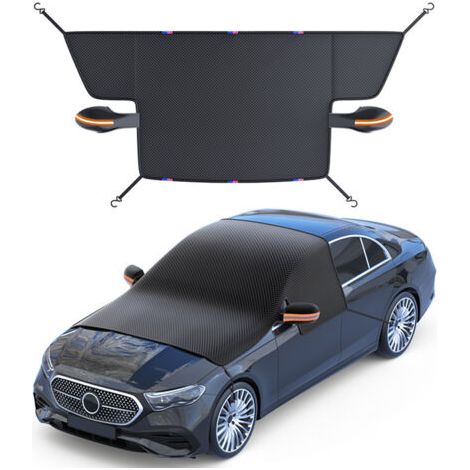 Housse De Pare-Brise pour Voiture,Protection Contre La Glace Et Neige,Couvre Les PoignéEs Porte,Coupe-Vent,Protection Le Gel Soleil,avec RéTroviseurs LatéRaux,Convient à Plupart des Voitures(Standard