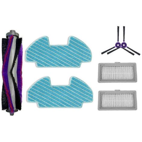 NALOOKAMIC Lot de 7 pièces pour aspirateur robot Samsung Powerbot-E VR05R5050WK à vidage automatique : brosse latérale, filtre HEPA et lingette de nettoyage. (1/4)