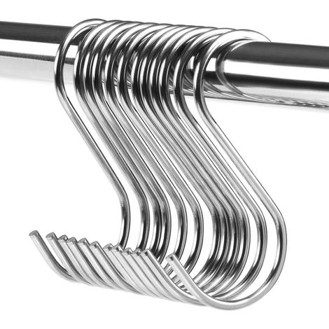 Set mit 12 S-förmigen Haken, Besteckhalter aus Edelstahl, Haken für Küche, Büro, Badezimmer, Partydekoration (1/5)