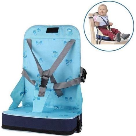 Pliant Siège Rehausseur Coussin De Chaise Haute Avec Harnais 5 Points Sécurité Pour Bébé Manger Facilement Dehors Voyage (1/4)