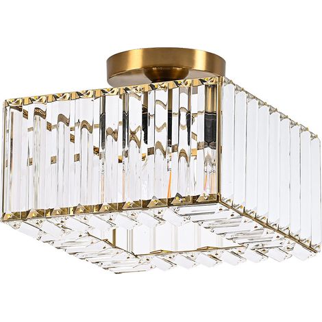 Plafoniera glamour Vetro quadrata vetro oro E27 Light Prestige (1/5)