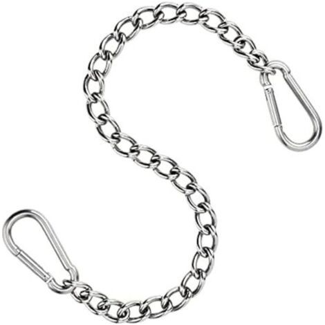 Chaine de Fauteuil Suspendu en Acier Inoxydable 304-66 cm - avec Deux mousquetons - Jusqu'à 350 kg - pour Sac de Sable - Rallonge de Fauteuil Suspendu et hamac (1/4)