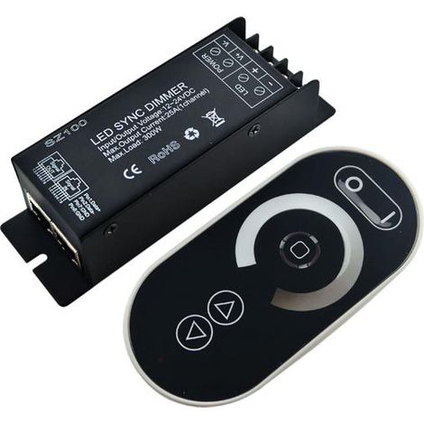 Variateur tactile sans fil pour LED / Contrôleur de variateur LED 25 A, variateur monocanal sans fil pour éclairage LED