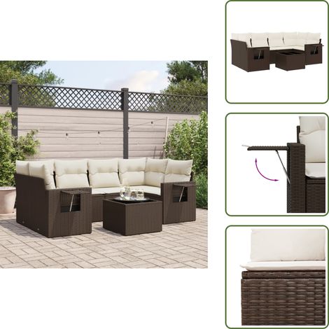 Salon de jardin avec coussins 7 pcs marron résine tressée - Ensemble De Canapés De Jardin - Ensembles De Canapés De Jardin - Ensemble De Canapés D'extérieur - Ensemble De Canapés De Patio (1/5)