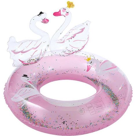 Bouée gonflable cygne à paillettes, bouée pour enfants en été, rose, 27 kg (1/5)