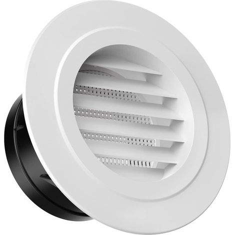 Griglia di ventilazione rotonda da 100 mm, con rete, uscita d'aria VMC, per bagno/WC/cucina/garage (parete/soffitto). (1/5)