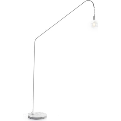 Lampara De Pie 120X35X202 Marmol Blanco/Metal Blanco