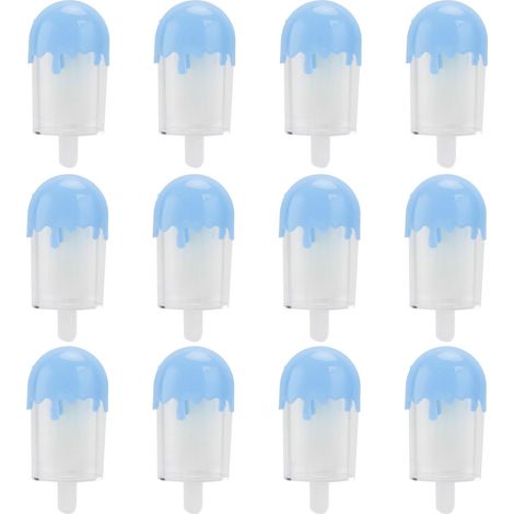 Lot de 12 boîtes à bonbons en forme de glace, en plastique, pour mariage ou fête (bleu). (1/5)