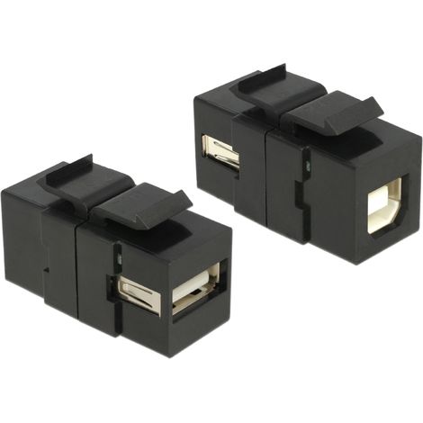Delock keystone module usb 2.0 a female  usb 2.0 b female black
