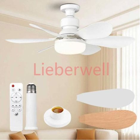 52cm Dimmable Ceiling Fan with Light and Remote, 30W 1800 Lumen 3000-6500K 3 Colors, Low Profile Flush Mount, Quiet, White (1/5)