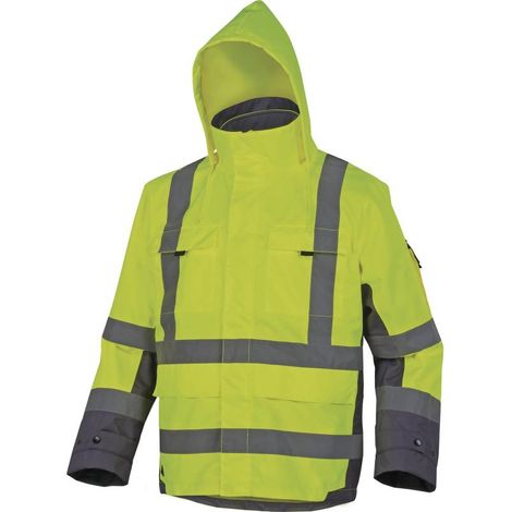 PARKA DELTA PLUS 4 EN 1 TARMAC HAUTE VISIBILTÉ POLYESTER JAUNE FLUO / GRIS - D020TARMAJG 42/44 (L)