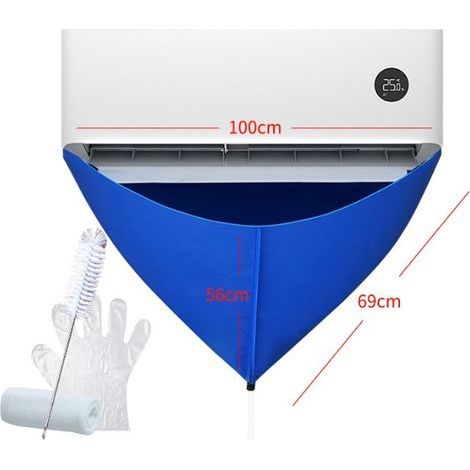 Sac De Lavage de Nettoyage De Climatiseur, Kit De Nettoyage De Climatiseur,Kit De Couverture De Nettoyage De Climatiseur Split,avec Tuyau,Brosses (1/4)