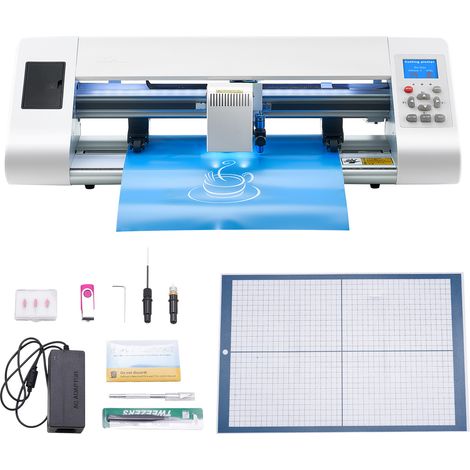 VEVOR Macchina da Taglio per Vinile con Rilevamento Automatico dei Bordi, Software di Progettazione Materiali, Compatibile con Diversi Formati di File, Taglierina per Vinile per Creazione Fai da te