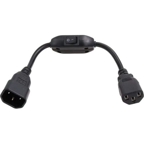 Cordon d'alimentation PDU UPS, câble IEC 320 C14 vers C13 avec interrupteur on/off 30 cm