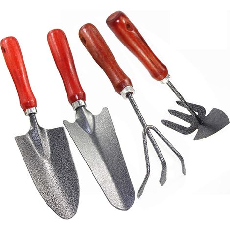 Kits d\'outils de Jardinage, 4 pcs Transplantation Succulente Outils Mini Outils Bonsaï, kit Outil Jardinage Interieur avec Mini râteaux Pelle et bêche for Garden et Home-Fei Yu (1/5)