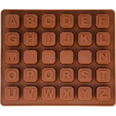 Moules en silicone pour lettres de l'alphabet, moules à bonbons, moules à chocolat, moules de coulée, bacs à glaçons, béton, fondant, moules à pâtisserie, décorations de gâteaux (1/5)