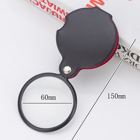Pack of 5 Mini Magnifiers, Pocket Magnifier, Foldable, 8x Magnification with Rotatable Protective Case for Reading, Card Labeling, Reading Small Print and Hobbies (1/4)