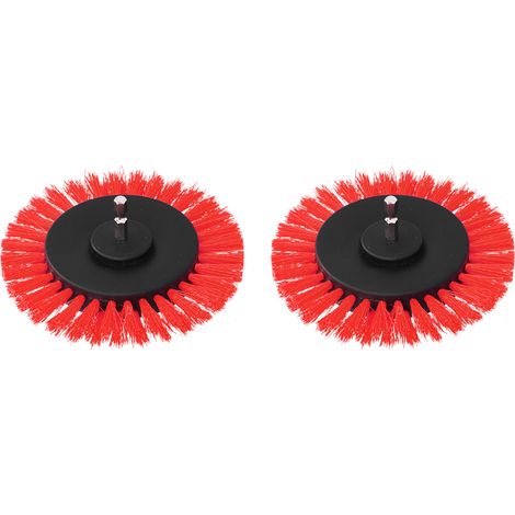 Lot de 2 têtes de brosse de 8,9 cm (3,5 pouces) pour perceuse électrique, embout durable pour la décoration de tapis (rouge) (1/5)