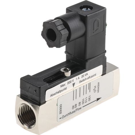 Débitmètre RS PRO pour Liquides, 0,04 l/min à 0,13 L/min, raccord 1/4 BSP ( Prix pour 1 ) (1/2)