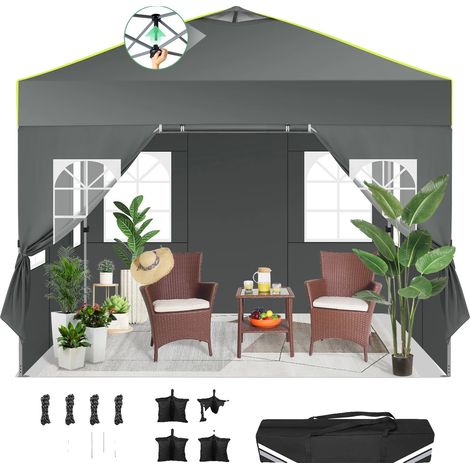Abri de jardin, Design étanche, Montage facile en pop-up, Gris (1/2)