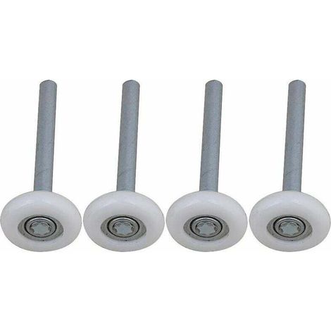 Lot de 4 roulettes de porte de garage en nylon – Roulement à billes scellé – Tige 115 mm – Réduction du bruit et durabilité