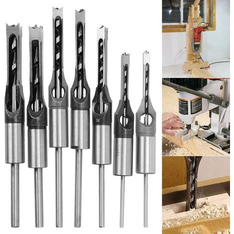 Lot de 7 forets carrés de 45 mm pour percer l'acier en vue de travaux du bois (1/5)