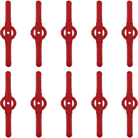 Plastic Grass Trimmer Blade, 10pcs Replacement Plastic Blades for Cordless Grass Trimmer Tool Set, Plastic Lawn Mower Replacement Blades (Red) (1/5)
