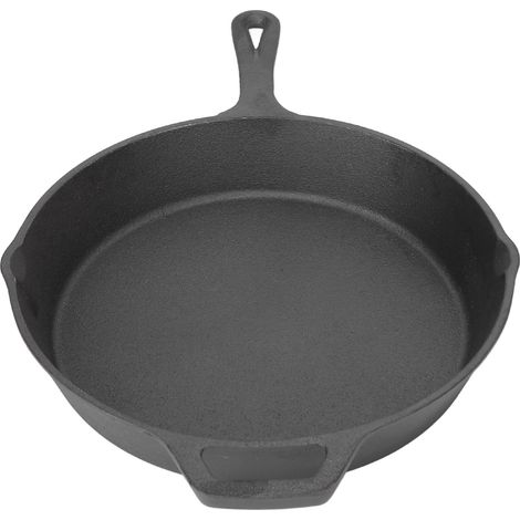 Poêle en fonte antiadhésive pour steak, œufs, usage domestique, diamètre 31 cm, avec poignée secondaire, modèle extra lourd (1/5)