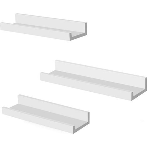 Conjunto Valora de 3 estantes flotantes blancas para pared (1/5)