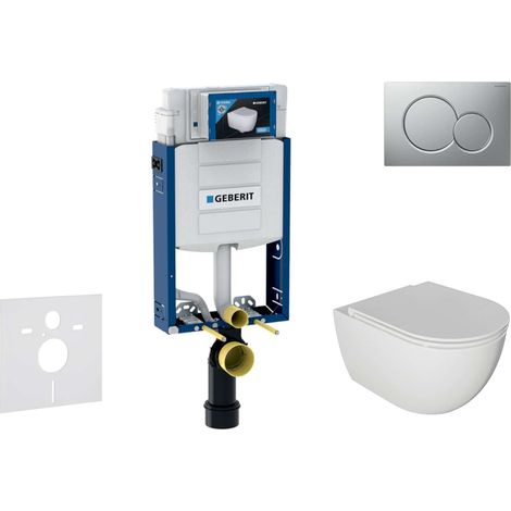 Geberit Kombifix - Set Vorwandelement, WC Oudee und Softclose-Sitz, Betätigungsplatte Sigma01, Chrom matt lackiert SANI15CA1117