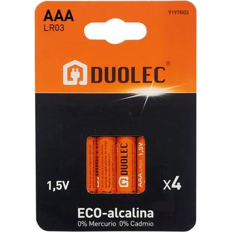 Pila alcalina Duolec AAA LR03 1,5 V 4 unid. -