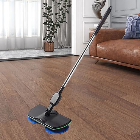 Balai électrique sans fil à essorage manuel, rechargeable et efficace, avec batterie et prise européenne. (1/5)