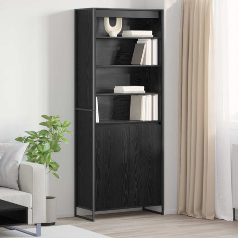 Hohe Schränke 2 pcs Schwarz Eichen-Optik 79 x 36 x 200 cm