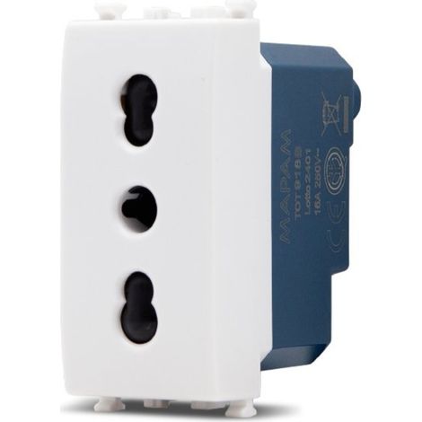 Frutti elettrici compatibili con supporti Vimar Arké bianco interruttore presa pulsante schuko deviatore  Presa Bivalente