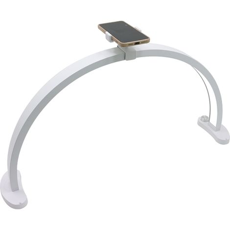 Halbmondförmige Nageltischlampe mit Handyhalterung, 71 cm (28 Zoll), 40 W LED-Bogenleuchte für Nagelstudios, 3 Farbtemperaturen (weiß), EU-Stecker (1/5)