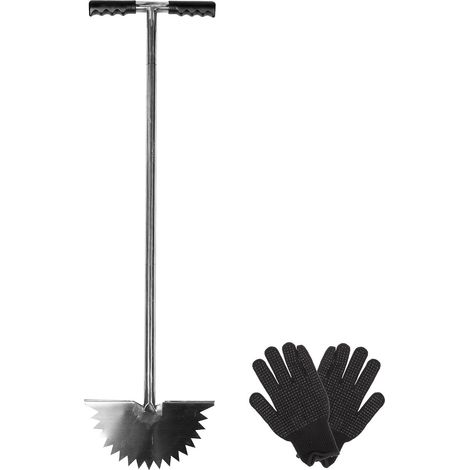 Coupe-Bordures à Lame Demi-Lune pour Jardin et Trottoir, Outil D’Entretien de Pelouse Manuel Poignée en T Ergonomique, Acier Inoxydable Solide, pour Bordures et Parterres (1/5)