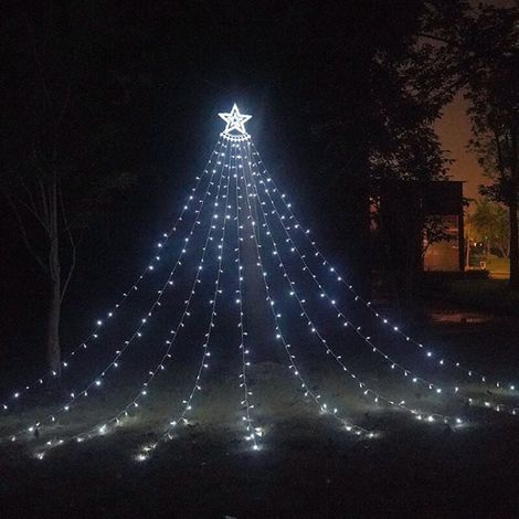 Catena luminosa per albero di Natale a 350 LED con stella, luci per albero di Natale bianche da 93,5 m, 8 modalità di illuminazione, decorazione natalizia per interni ed esterni (1/4)