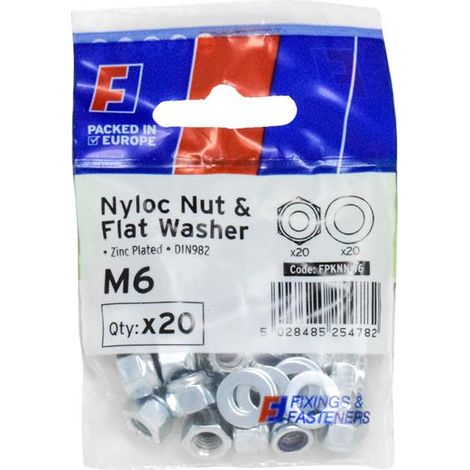 ForgeFix FPKNNW6 Nyloc Nut & Washer M6 ForgePack 20 FORFPKNNW6