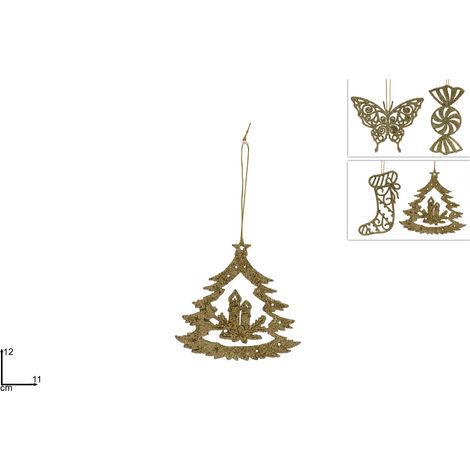 PENDENTE GLITTERATO ASSORTITO 4 VARIANTI ORO (1 PEZZO, INVIO CASUALE)