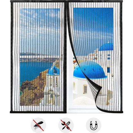 Nazalus-Vente Moustiquaire Fenêtre Universelle, 120 120cm Auto-AdhéSif Ne Nécessitant Aucun Perçage,Moustiquaire Ajustable-Noir (1/5)