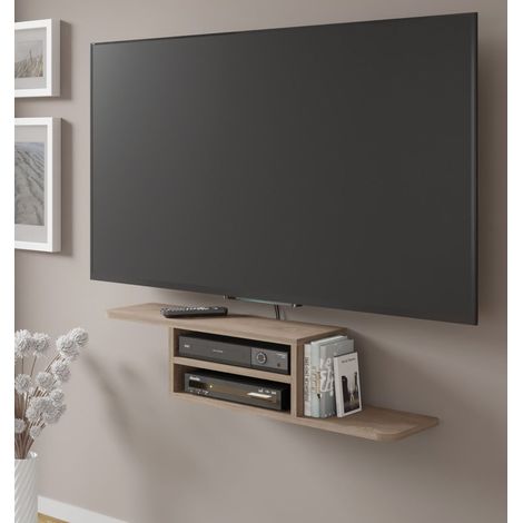 Mobile porta TV sospeso minimal DEDAL cm 90x22x20h Rovere chiaro