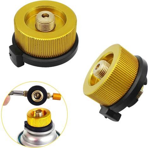 2Pcs Camping Gas Cylinder Adapter Gas Adapter Head Adapter Nozzle Connector Gas Stove Valve Adapter for Screw-in Butane Tank (1/5)