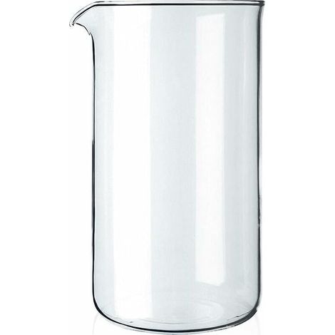 Verre à piston de rechange - 8 tasses - Transparent - 1 litre - Diamètre 10 cm (1/4)