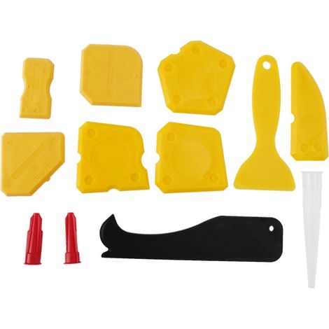 Kit d'outils de calfeutrage 12 pièces, outil de finition en silicone, capuchons pour joints de calfeutrage-- (1/5)