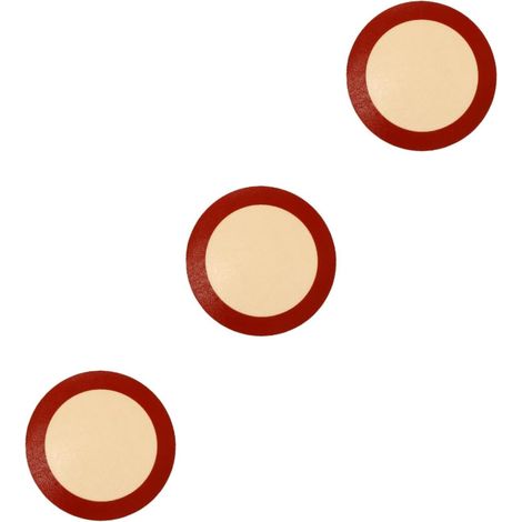 Amosfun Lot De 3 Tapis De Cuisson Ronds En Silicone Résistants À La Chaleur Plaque De Cuisson Antiadhésive Pour Four À - Plateau Tournant De 23 Cm'Beige Rouge Foncéx3pcs'20X20CMx3pcs
