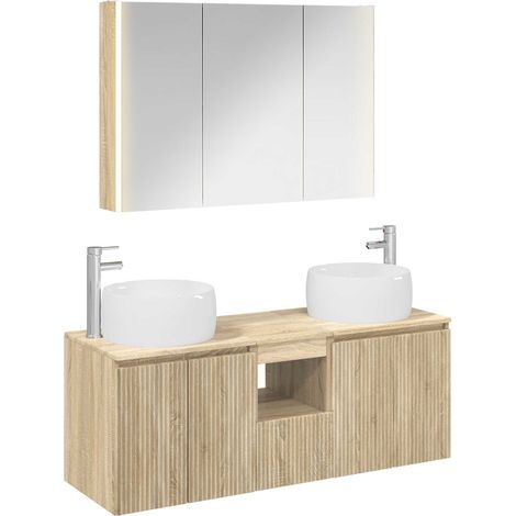 Bathroom Cabinet Set 4 pcs Sonoma Oak Engineered Wood vidaXL (1/5)