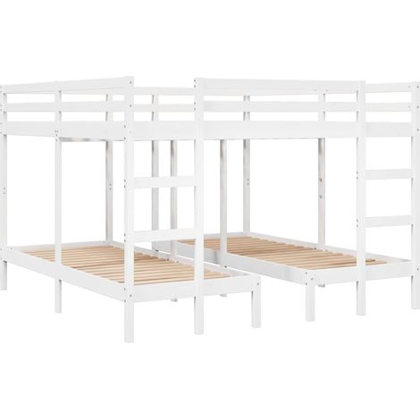 Maison Exclusive - Litera triple madera maciza de pino blanca 200 (1/5)